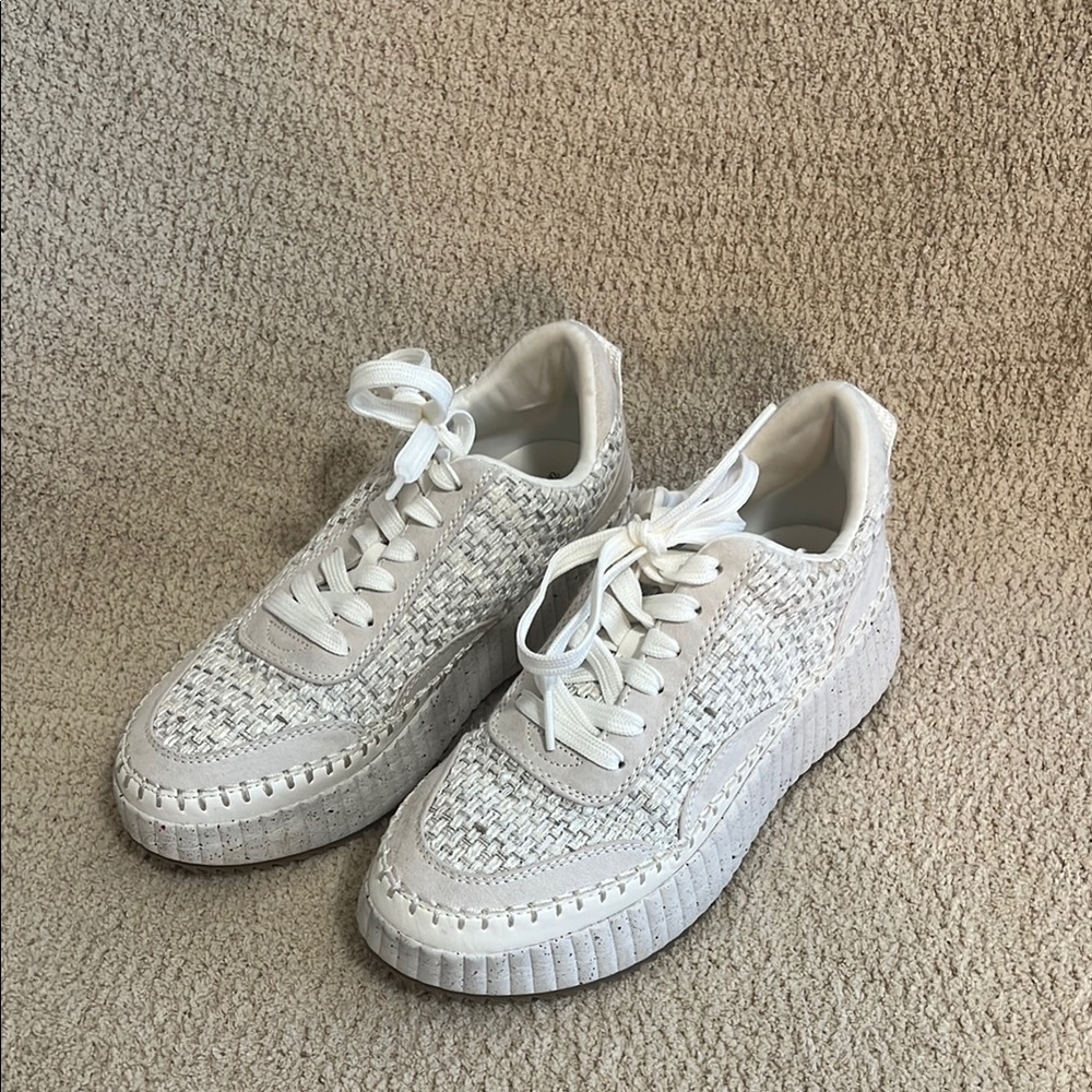 Women's White Tweed Sneakers